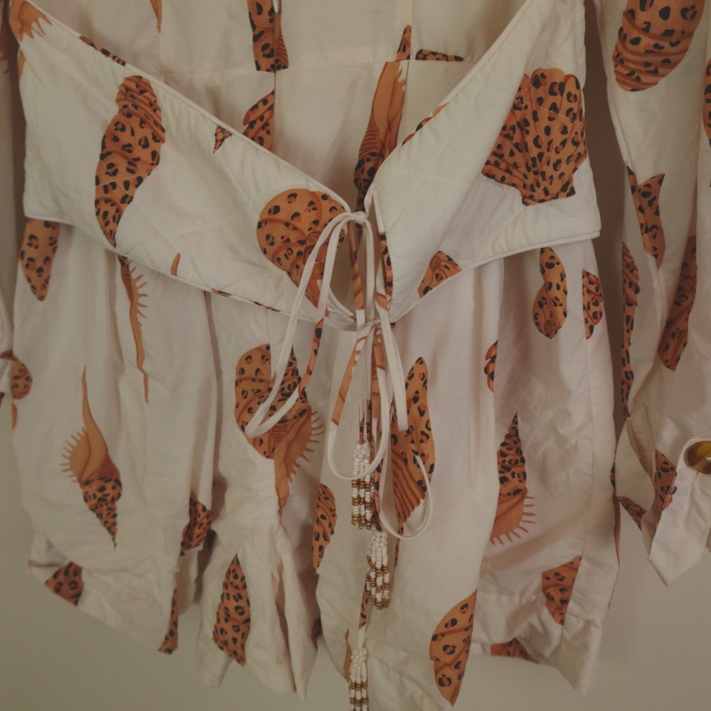 FARM Rio White Romper with Gold Shell Motif - Picture 14 of 16